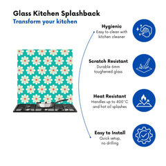 Daisy Pattern Kitchen Splashback