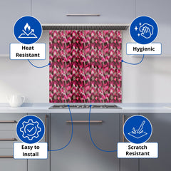 Modern Pink Animal Print Kitchen Splashback