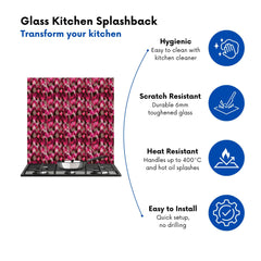 Modern Pink Animal Print Kitchen Splashback