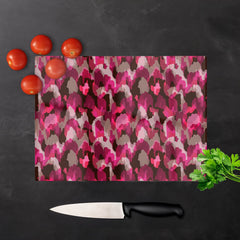 Modern Pink Animal Print Glass Chopping Board