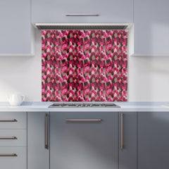Modern Pink Animal Print Kitchen Splashback