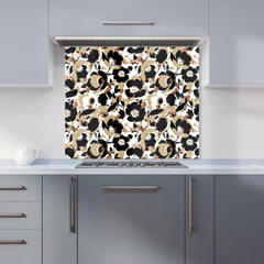 Modern Flower Pattern Kitchen Splashback