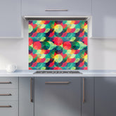 Colourful Grunge Circle Pattern Kitchen Splashback