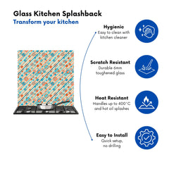 Retro Stripes And Circles Kitchen Splashback