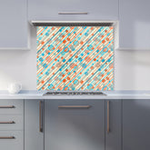 Retro Stripes And Circles Kitchen Splashback