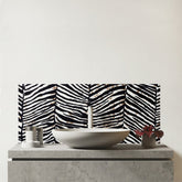 Zebra Pattern Glass Bathroom Splashback