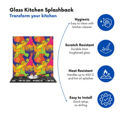 Bright Abstract Pattern Kitchen Splashback
