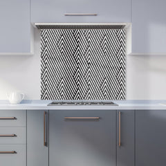 Oblique Black Grunge Pattern Kitchen Splashback