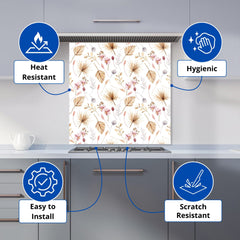 Watercolour Orchids Kitchen Splashback