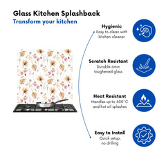 Watercolour Orchids Kitchen Splashback