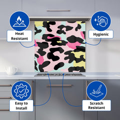 Colourful Leopard Print Kitchen Splashback