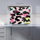 Colourful Leopard Print Kitchen Splashback