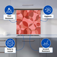 Red Circle Pattern Kitchen Splashback