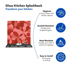 Red Circle Pattern Kitchen Splashback