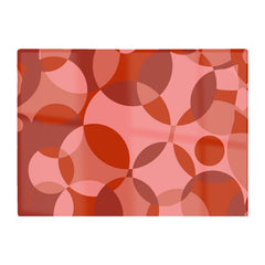 Red Circle Pattern Glass Chopping Board