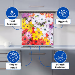 Spring Flowers Kitchen Splashback