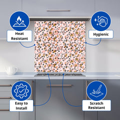 Hand Drawn Pink Leopard Print Kitchen Splashback