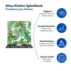Exotic Rainforest Leaves Kitchen Splashback