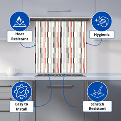 Dashed Stroke Pattern Kitchen Splashback