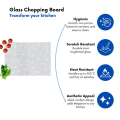 Geometric Triangle Pattern Glass Chopping Board