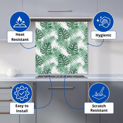 Watercolour Tropical Leaves Kitchen Splashback