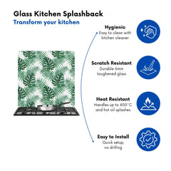 Watercolour Tropical Leaves Kitchen Splashback