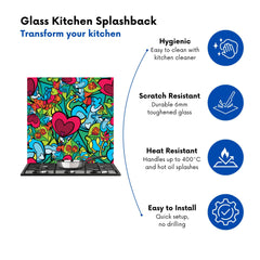 Hippie Psychedelic Pattern Kitchen Splashback