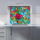 Hippie Psychedelic Pattern Kitchen Splashback