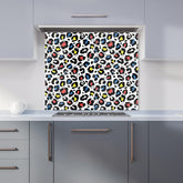 Coloured Leopard Print Kitchen Splashback