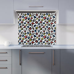Coloured Leopard Print Kitchen Splashback