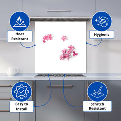 Pink Frangipani Flowers Kitchen Splashback