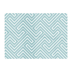 Blue And White Geometric Pattern Glass Chopping Board
