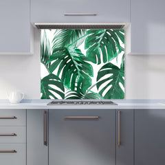 Tropical Jungle Leaf Pattern Kitchen Splashback