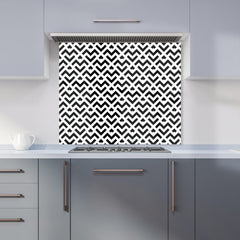 Black And White Abstract Pattern Kitchen Splashback