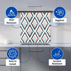 Zig Zag Abstract Pattern Kitchen Splashback