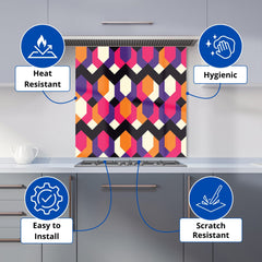Coloured Abstract Pattern Kitchen Splashback