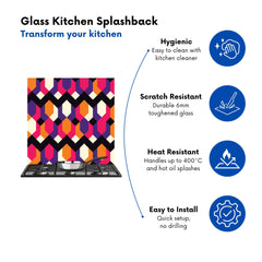 Coloured Abstract Pattern Kitchen Splashback