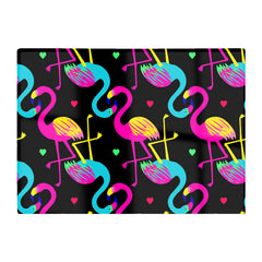 Vivid Flamingo Pattern Glass Chopping Board
