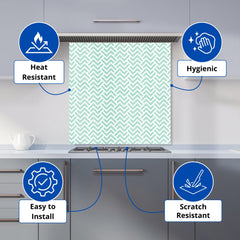 Green Geometric Pattern Kitchen Splashback