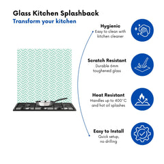 Green Geometric Pattern Kitchen Splashback