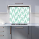 Green Geometric Pattern Kitchen Splashback