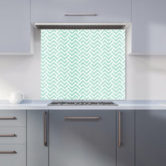 Green Geometric Pattern Kitchen Splashback