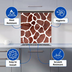 Giraffe Spots Print Kitchen Splashback