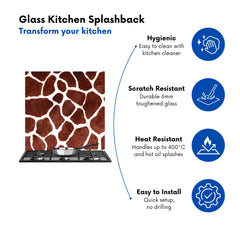 Giraffe Spots Print Kitchen Splashback