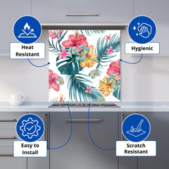 Spring Summer Flowers Kitchen Splashback
