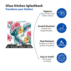 Spring Summer Flowers Kitchen Splashback