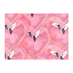 Watercolour Flamingo Hearts Glass Chopping Board