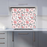 Pastel Pink Flowers Kitchen Splashback