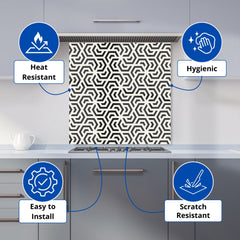 Hexagonal Geometric Pattern Kitchen Splashback