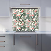 Dark Tropical Green Leaves Kitchen Splashback